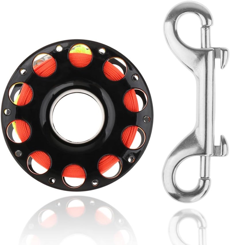 Fiozinx 100FT Scuba Diving Reel Large Scuba Spool Finger Reel with Double-Ended Bolt Snap Clip for Underwater Scuba Diving Snorkeling Spearfishing - Image 1